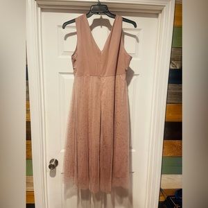 Blush colored dress. Tooling and sequins